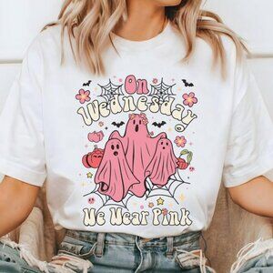 Retro On Wednesday We Wear Pink Ghost Shirt